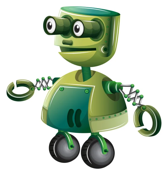 En grön robot — Stock vektor
