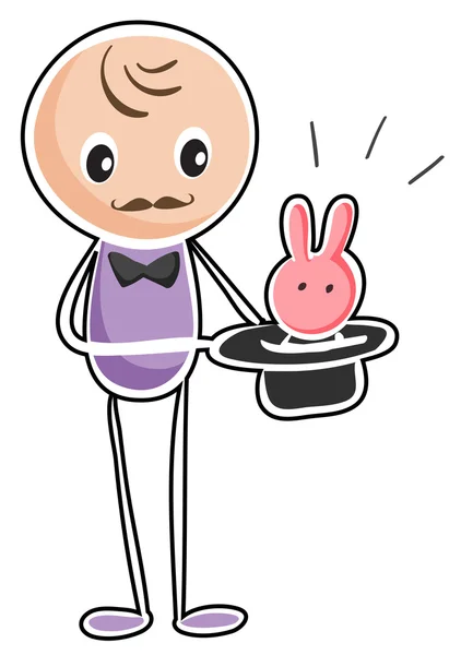 A magician with a bunny — Stock Vector