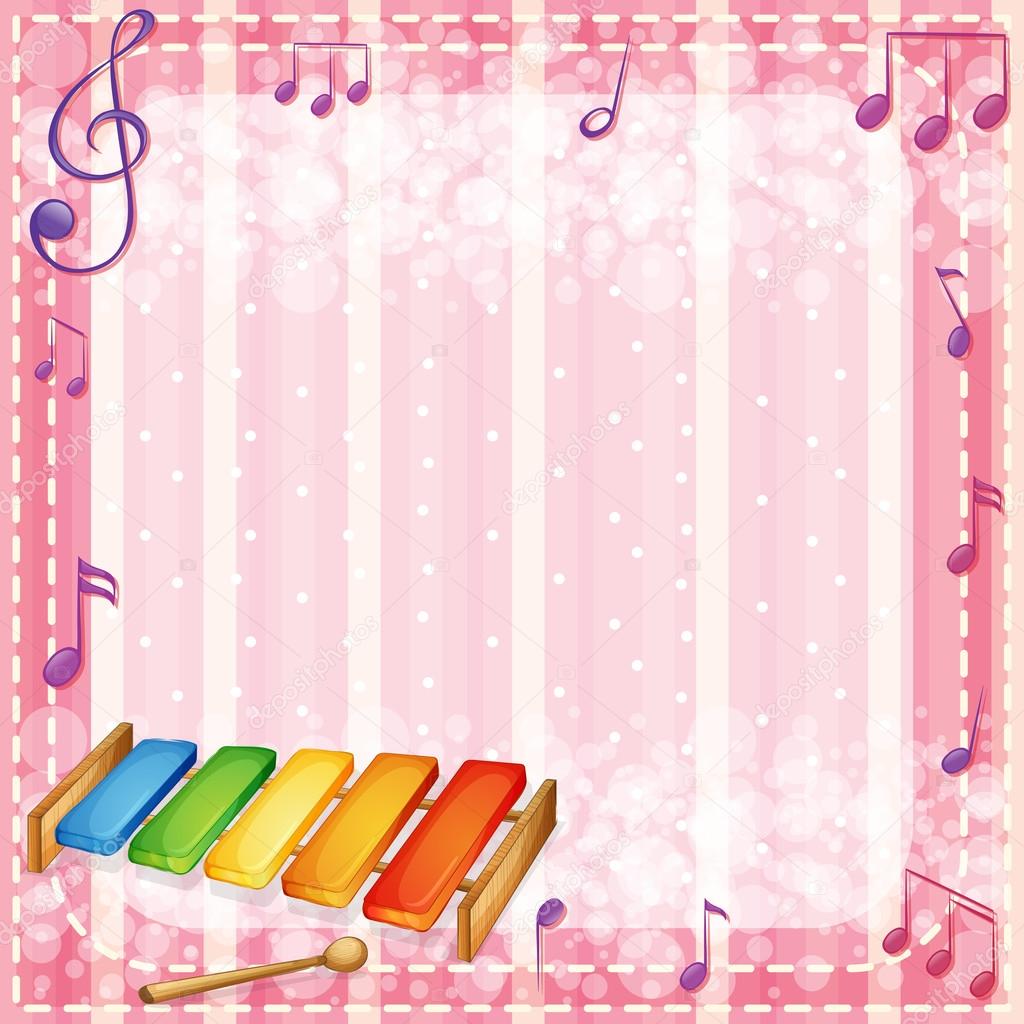 A colorful xylophone with musical notes