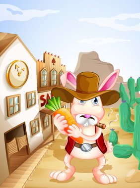 bir carrot tutan bir tavşan