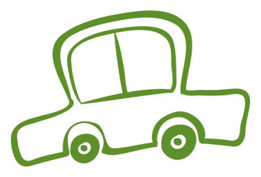 yeşil bir araba çizimi