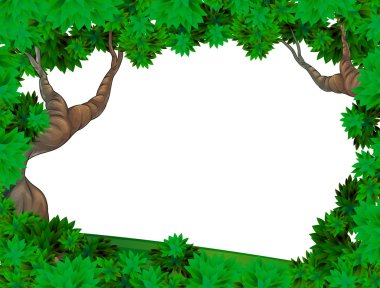 iki yaşlı ağaçlar ile boş bir şablon