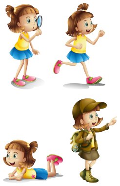 bir genç kızın farklı etkinlikler