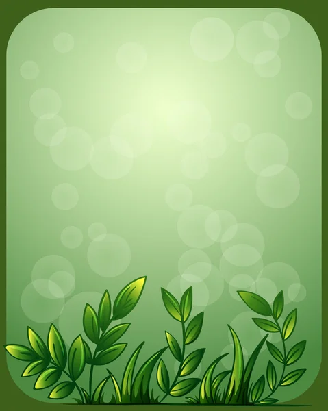 A stationery with green leaves — Stock Vector