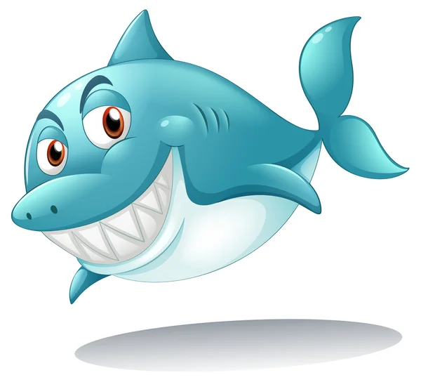 Un tiburón sonriendo — Vector de stock