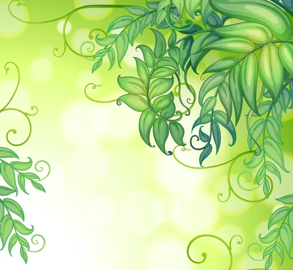 Канцелярские принадлежности с градиентными цветами и зелеными листьями — стоковый вектор
