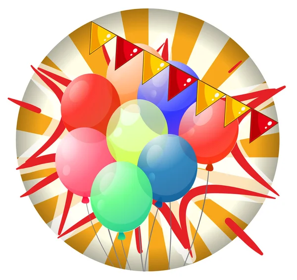 Balloons inside the spinning wheel — Stock Vector