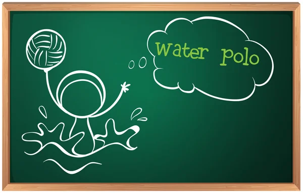 Eine Tafel mit einer Skizze einer Wasserballspielerin — Stockvektor