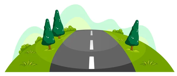 La route étroite à la colline — Image vectorielle