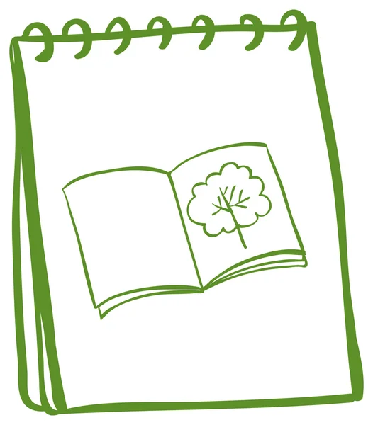 Un cuaderno verde con una imagen de un libro en la portada — Archivo Imágenes Vectoriales