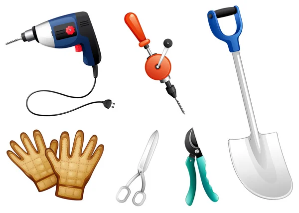 Six différents types d'outils de construction — Image vectorielle
