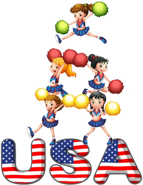 The USA cheering squad — Stock Vector