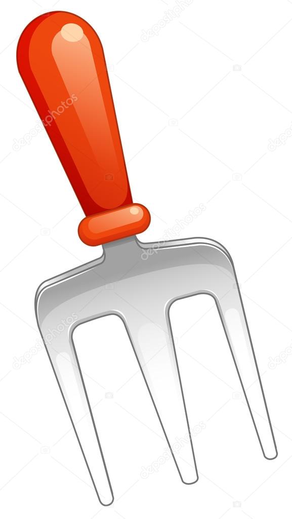 A fork with a red handle