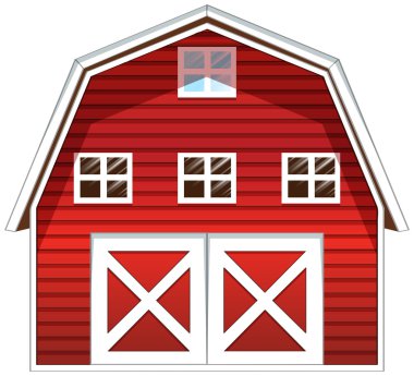 A red barn house clipart