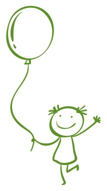 bir balon tutan bir kız