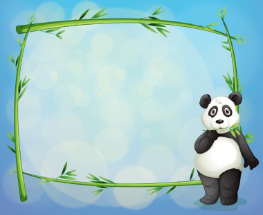 çerçeveli bambu ağacı yanında panda