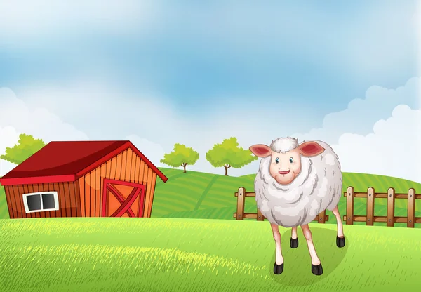 Овца на ферме — стоковый вектор