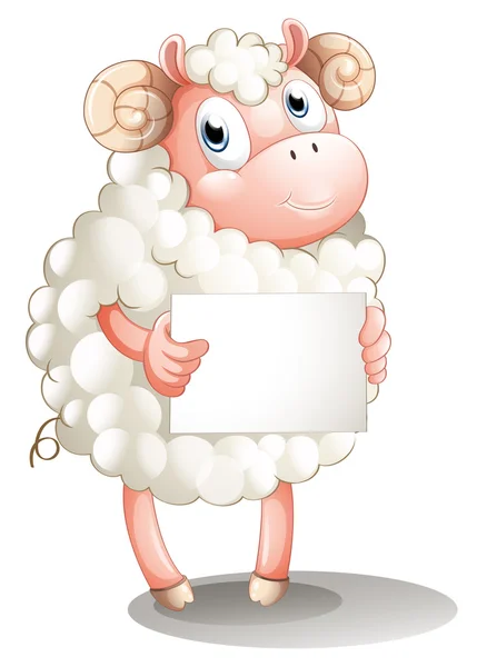 Un mouton avec un panneau vierge — Image vectorielle