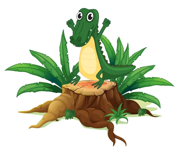 A trunk with a crocodile — Stock Vector