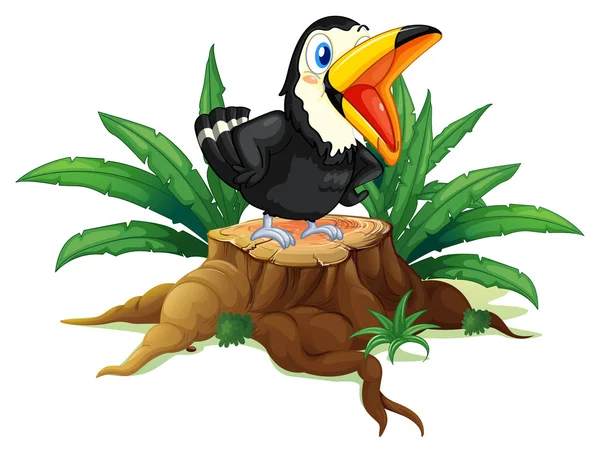 木の上の黒い鳥 — ストックベクタ