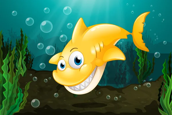 大的黄色鲨鱼 — 图库矢量图片