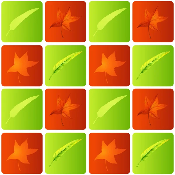 Leaves in cubes — Stock Vector