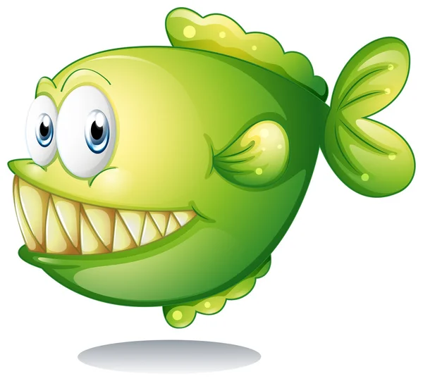 A green piranha — Stock Vector