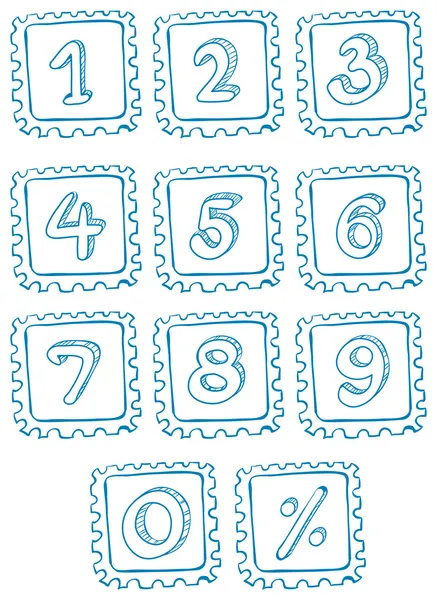 Numbers inside the squares — Stock Vector