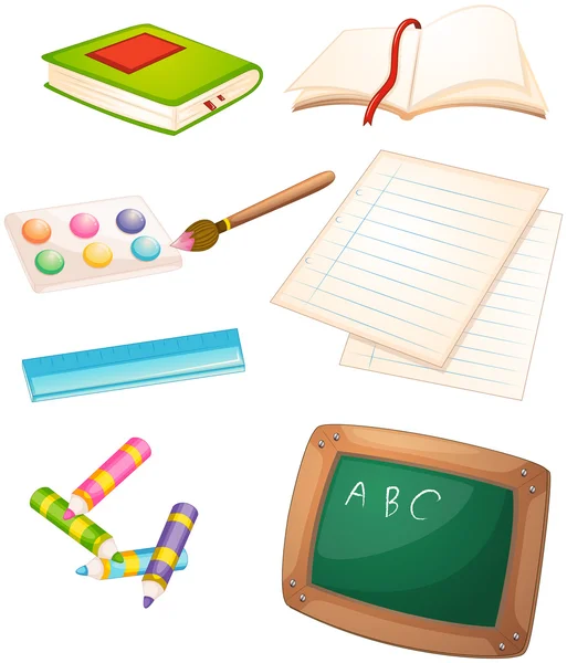 Different things used in the school — Stock Vector