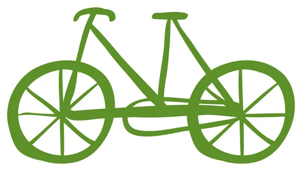 Een groene fiets — Stockvector