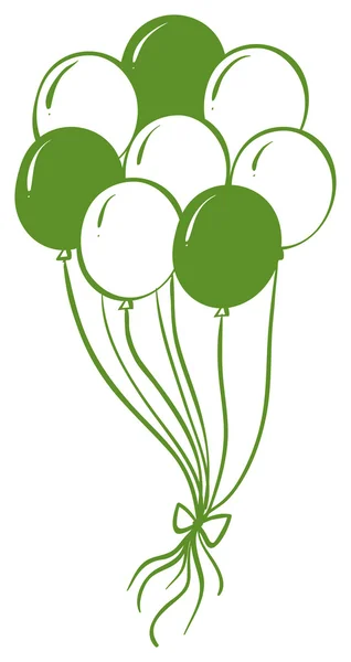 A green and white balloons — Stock Vector