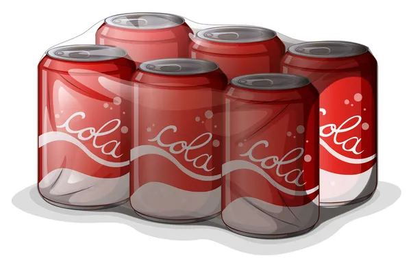 Um pacote de latas de cola — Vetor de Stock