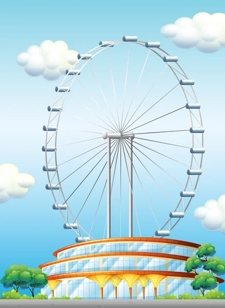 A stadium with a big ferris wheel — Stock Vector