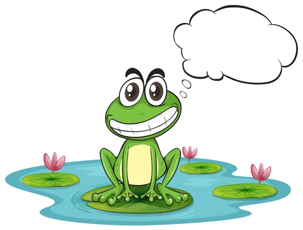 A frog at the pond with empty callout — Stock Vector