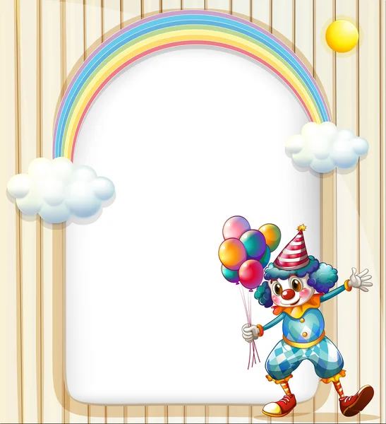 Pustych powierzchni clown gospodarstwa balony — Wektor stockowy