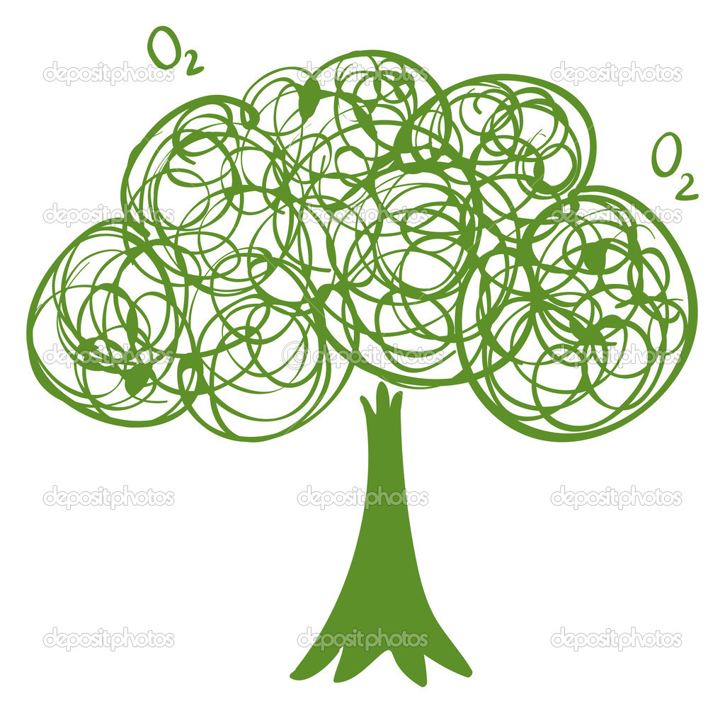 Rysunek Drzewa Zielone Grafika Wektorowa Interactimages