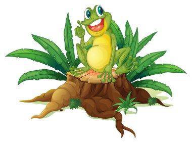 A tree with a frog clipart