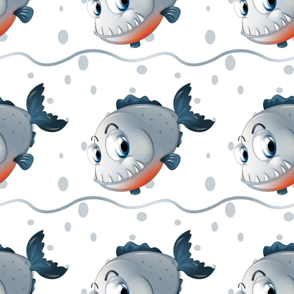 Tapety design s velkými rybami — Stockový vektor