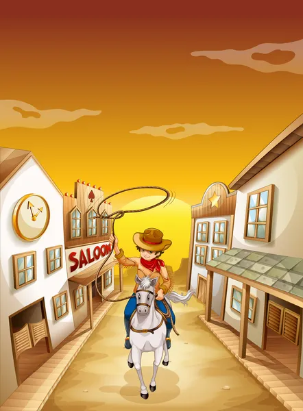 genç bir çocuk bir ip ile bir at sürme