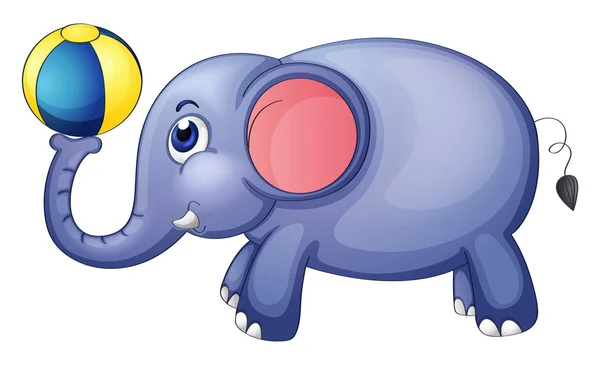 An elephant playing with a ball — Stock Vector