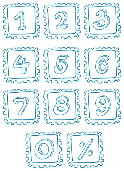 Números dentro de los cuadrados — Archivo Imágenes Vectoriales