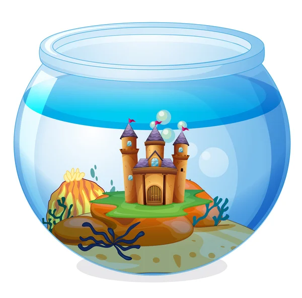 Un castillo dentro de la jarra — Vector de stock
