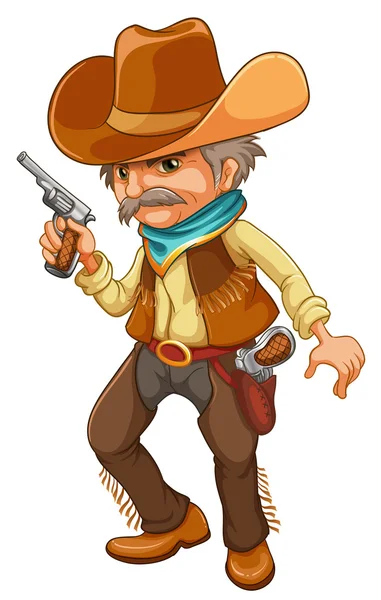 Ein Cowboy mit einer Waffe — Stockvektor