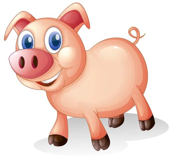 Un porc gras et souriant — Image vectorielle