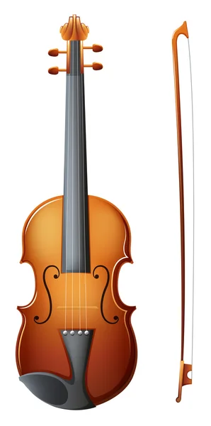 Um violino castanho — Vetor de Stock