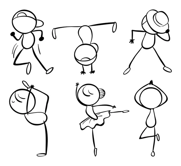 Sei diversi tipi di mosse di danza — Vettoriale Stock