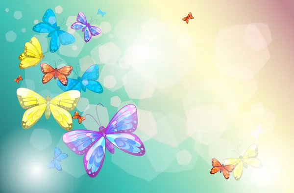 Mariposas coloridas en un papel especial — Vector de stock