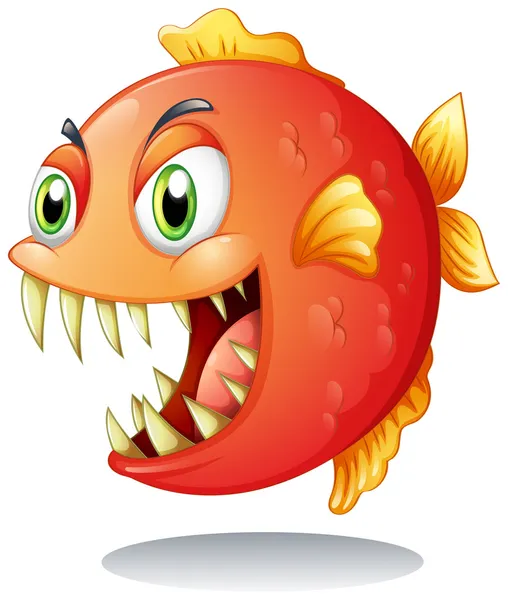 Un piranha arancione — Vettoriale Stock