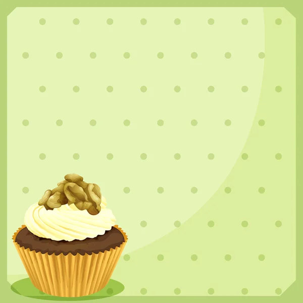 Un design di carta speciale con un cupcake — Vettoriale Stock