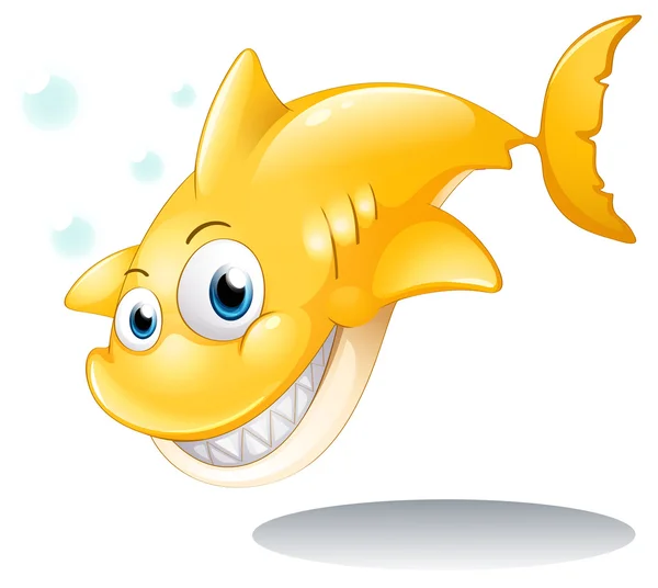 A golden yellow shark — Stock Vector